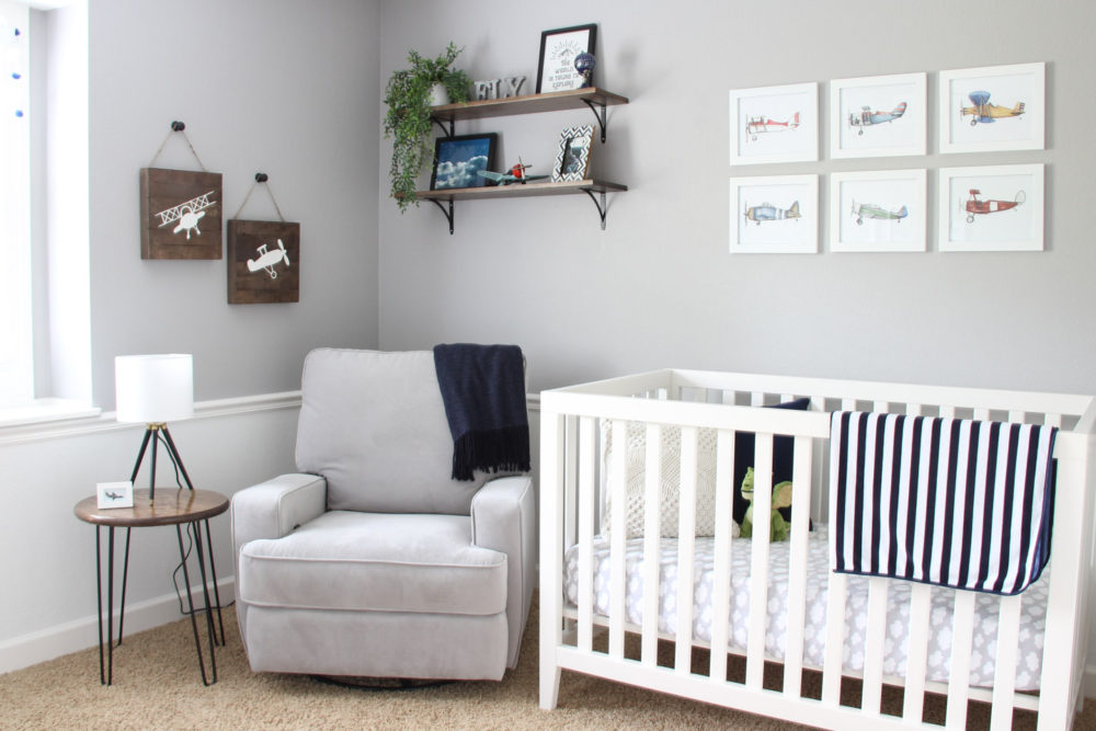 Boy's airplane nursery | Melissa Lynch | melissalynch.com
