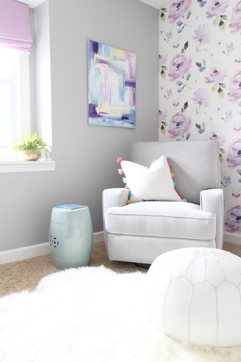 purple and grey nursery